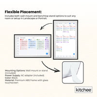 Kitchee Digital Calendar Smart Family Planner - 39.5cm Touchscreen Display Black