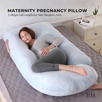 Orku Maternity Pregnancy Pillow - J-Shape Full Length for Side Sleepers Grey