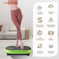 Social Hike Vibration Plate Machine Full Body Vibrating Exercise Platform Green