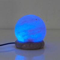 USB Colour Changing Salt Himalayan Lamp - Ball Sphere Shape Pink Rock LED Light