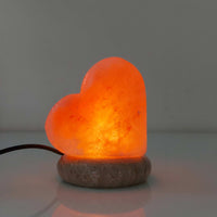 USB Colour Changing Salt Himalayan Lamp - Heart Love Shape Pink Rock LED Light