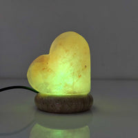 USB Colour Changing Salt Himalayan Lamp - Heart Love Shape Pink Rock LED Light