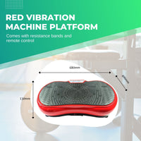 Social Hike Red Vibration Machine Platform - Exercise Plate Whole Body Workout