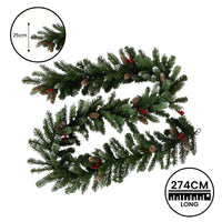 Christabelle 2.7m Christmas Garland with Pine Cones & Berries Pine Tree Decoration Ornament