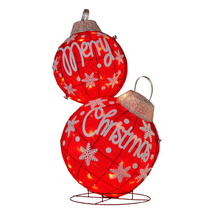 Christabelle Oversized Christmas Bauble Display Warm White Led Lights Glitter
