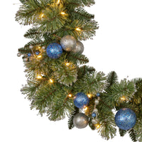 Swishmas 274cm Blue Collection Multicolour Pre-Lit Christmas Garland