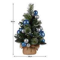 Swishmas 61cm Blue Collection Pre-Lit Tabletop Christmas Tree