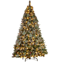 Swishmas Snowy Crown Pine 2.3m Multicolour Pre-Lit Christmas Tree with 1453 Tips