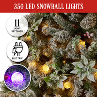 Christabelle Snowy Crown Pine 2.3m Multicolour Pre-Lit Christmas Tree with 1453 Tips