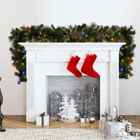 Christabelle 2.7m Christmas Garland with LED Lights Glittery Gold Pine Mantle Decoration Ornament