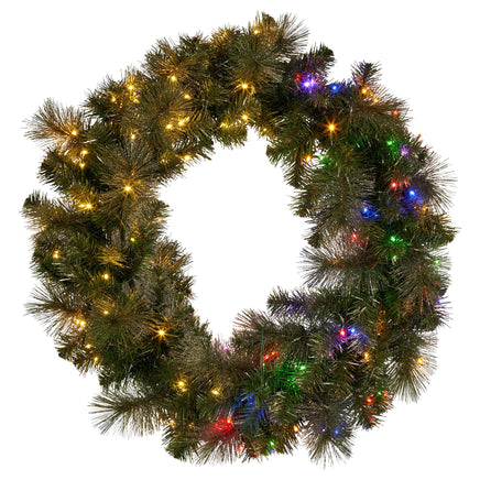 Christabelle 76cm Split Christmas Wreath with LED Lights for Double Front Doors Decoration