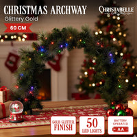 Christabelle 60cm Battery-operated Tabletop Christmas Archway Glittery Gold