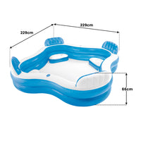 Intex Swim Center Square Inflatable Lounge Pool