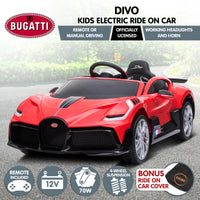 Licensed Bugatti Divo Kids Electric Ride On Car - Red