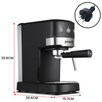 Pronti CM-850D Coffee Machine 20 Bar Espresso Maker with Milk Frother and 1.25L Tank