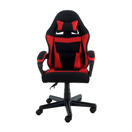 Sarantino Antre Kids Study Gaming Chair Black Red Computer Desk Seat Adjustable Height, Ergonomic Back Support, Padded Armrests