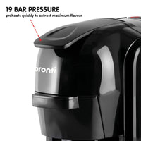 Pronti HomeMaid 3-in-1 Coffee Machine Multi-Capsule Pods and Ground Coffee Nespresso & Caffitaly Compatible CM-511HM