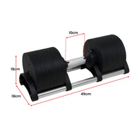 Powertrain Eon Set Of Two Dial-up 36kg Adjustable Dumbbell Home Gym 9 Options