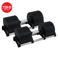 Powertrain Eon Set Of Two Dial-up 36kg Adjustable Dumbbell Home Gym 9 Options