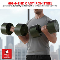 Powertrain Eon Dial-Up 36KG Adjustable Dumbbell - Green