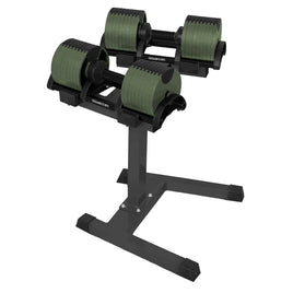 Powertrain Eon Dial-Up 72KG Adjustable Dumbbells Pair with Stand  - Green