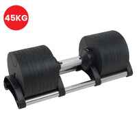 Powertrain Eon 45kg Adjustable Dumbbell Home Gym 9 Strength Training Safety Lock System For Building & Fitness Workouts