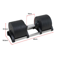 Powertrain Eon 90kg Adjustable Dumbbells Home Gym 9 Strength Training Safety Lock System Building & Fitness Workouts