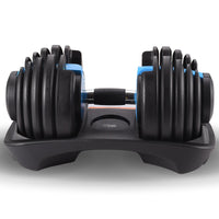 Powertrain 24KG Adjustable Home Gym Dumbbell - Blue