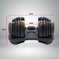 Powertrain 24KG  Adjustable Home Gym Dumbbell - Gold