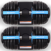 Powertrain 2x 24kg Adjustable Dumbbell Home Gym Set