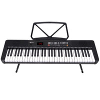 Karrera 61-Key Electronic Piano Keyboard with LED and Folding Stand in Black CHJ-SD1