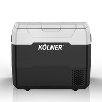 Kolner 50l Fridge Freezer Cooler 12/24/240v Camping Portable Refrigerator With Trolley - Black