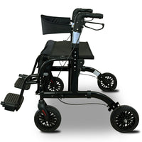 Orthonica Aluminium 2-in-1 Rollator Wheelchair with Foldable Frame – Black & Silver