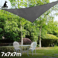 Wallaroo Outdoor Sun Shade Sail Canopy Grey Triangle 7 x 7 x 7M