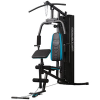 Powertrain JX-300 Multi Station Home Gym 44kg Weight Stack Cable Machine, Curl Pad Leg Extension and Pull-down Bar
