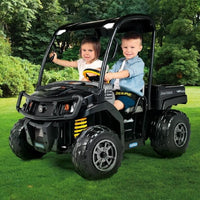 John Deere Midnight Black Gator XUV Kids Ride On Car Dual Seat 12V Battery