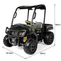 John Deere Midnight Black Gator XUV Kids Ride On Car Dual Seat 12V Battery