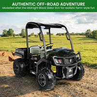 John Deere Midnight Black Gator XUV Kids Ride On Car Dual Seat 12V Battery