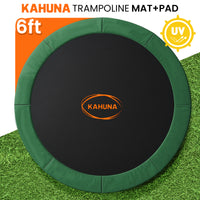 Kahuna 6ft Trampoline Replacememnt Safety Pad Cover and Spring Jumping Bounce Mat Green