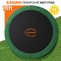 Kahuna 16ft Replacement Trampoline Safety Pad Cover and Jumping Spring Mat - Green