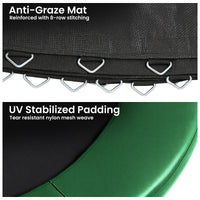 Kahuna 16ft Replacement Trampoline Safety Pad Cover and Jumping Spring Mat - Green
