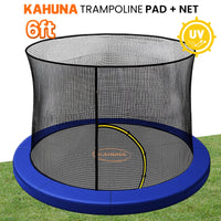 Kahuna 6ft Replacement Trampoline Safety Pad Cover and Safety Net Set Blue