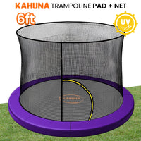 Kahuna 6ft Trampoline Pad and Net - Purple