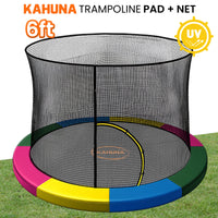 Kahuna 6ft Trampoline Pad and Net - Rainbow