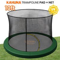 Kahuna 10ft Trampoline Pad and Net - Green