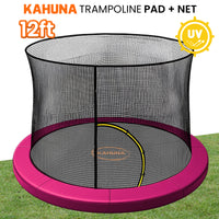 Kahuna 12ft Trampoline Pad and Net - Pink
