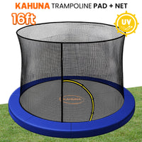 Kahuna 16ft Trampoline Pad and Net - Blue