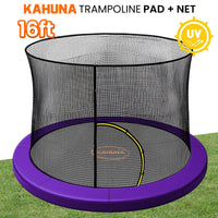 Kahuna 16ft Trampoline Pad and Net - Purple