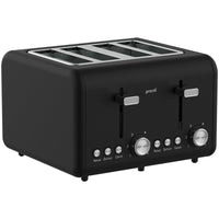 Pronti Silver Noir Collection 4 Slice Toaster and Kettle Bundle