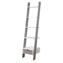 Sarantino Mira 5-tier Ladder Shelf In White And Grey Oak